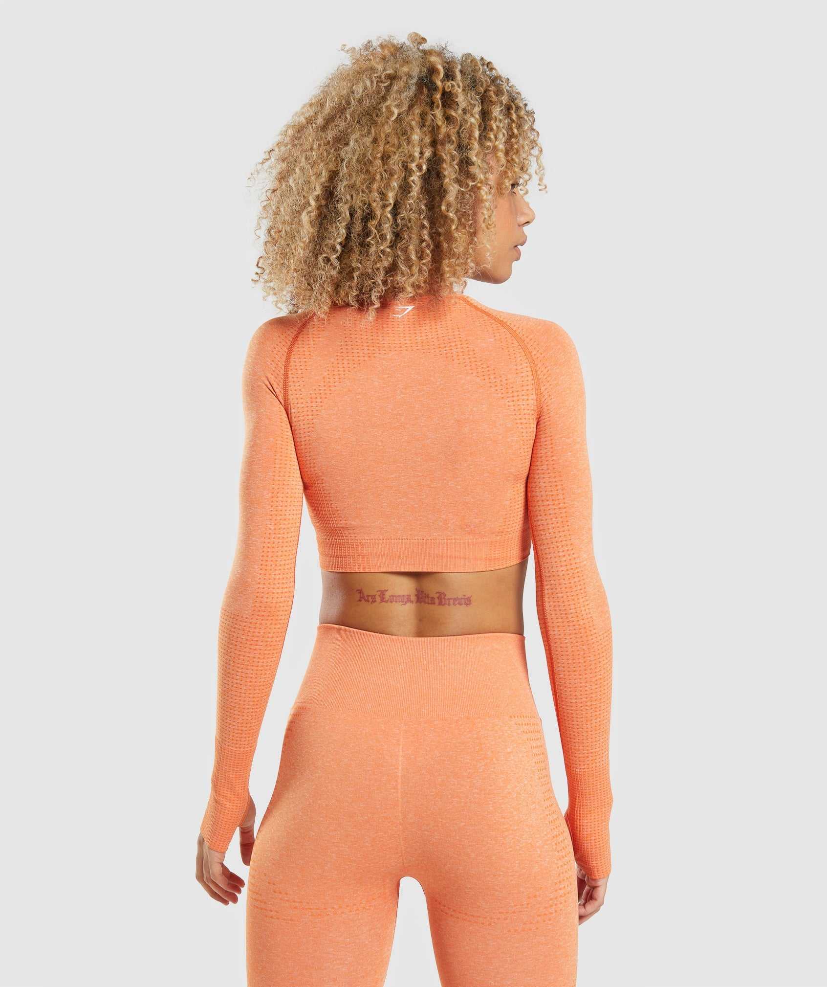 Gymshark Vital Seamless 2.0 Long Sleeve Crop Topjes Abrikoos Oranje | MWNR53172