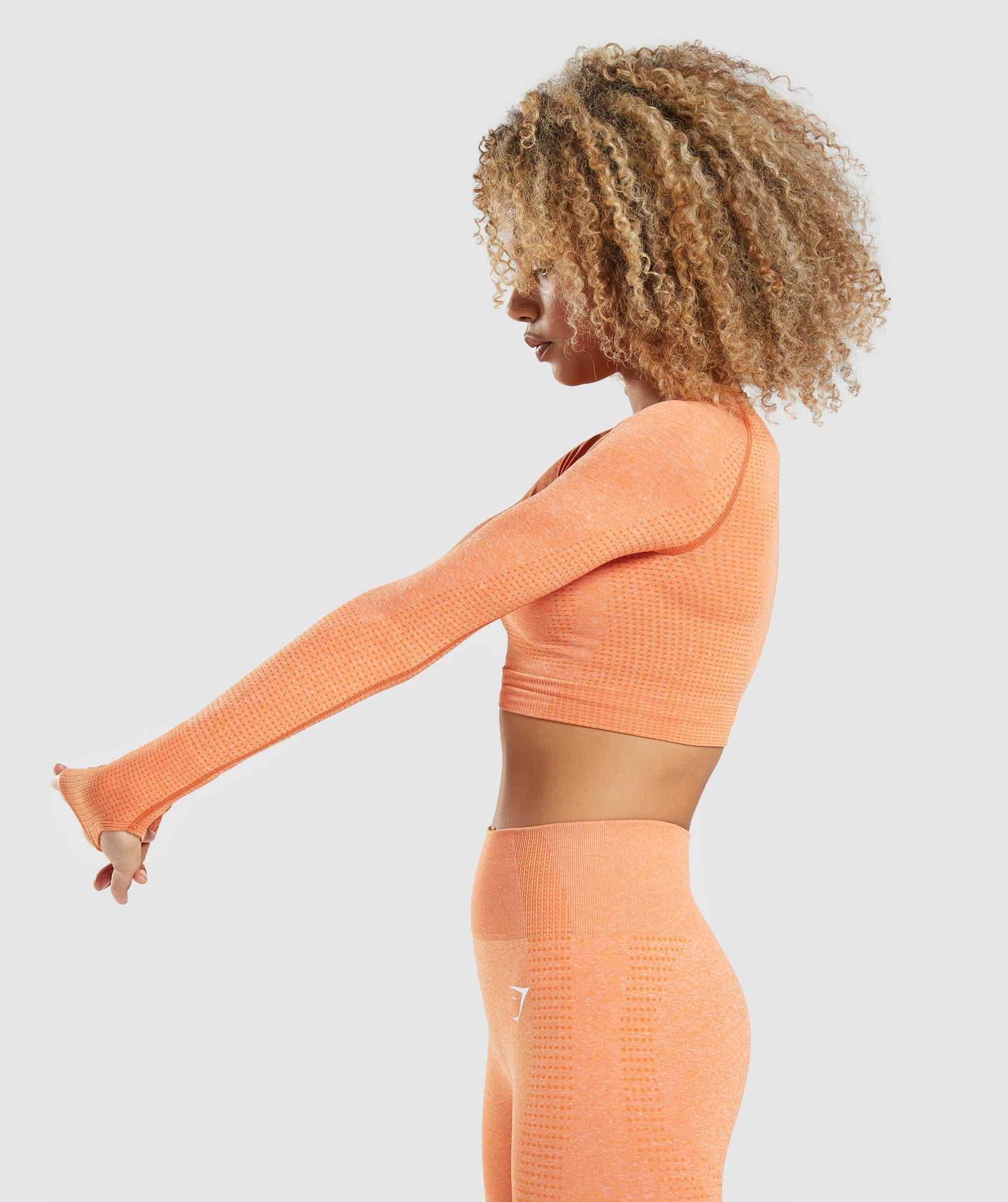 Gymshark Vital Seamless 2.0 Long Sleeve Crop Topjes Abrikoos Oranje | MWNR53172