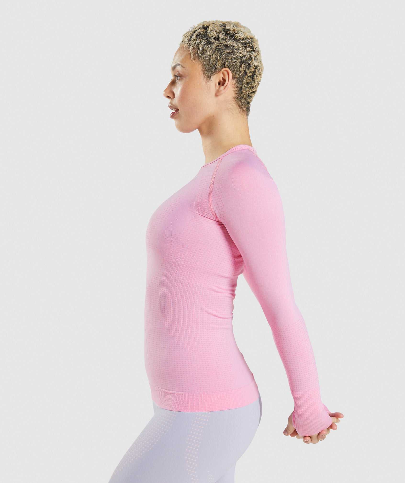 Gymshark Vital Seamless 2.0 Long Sleeve T-shirts Roze | OPHY69752