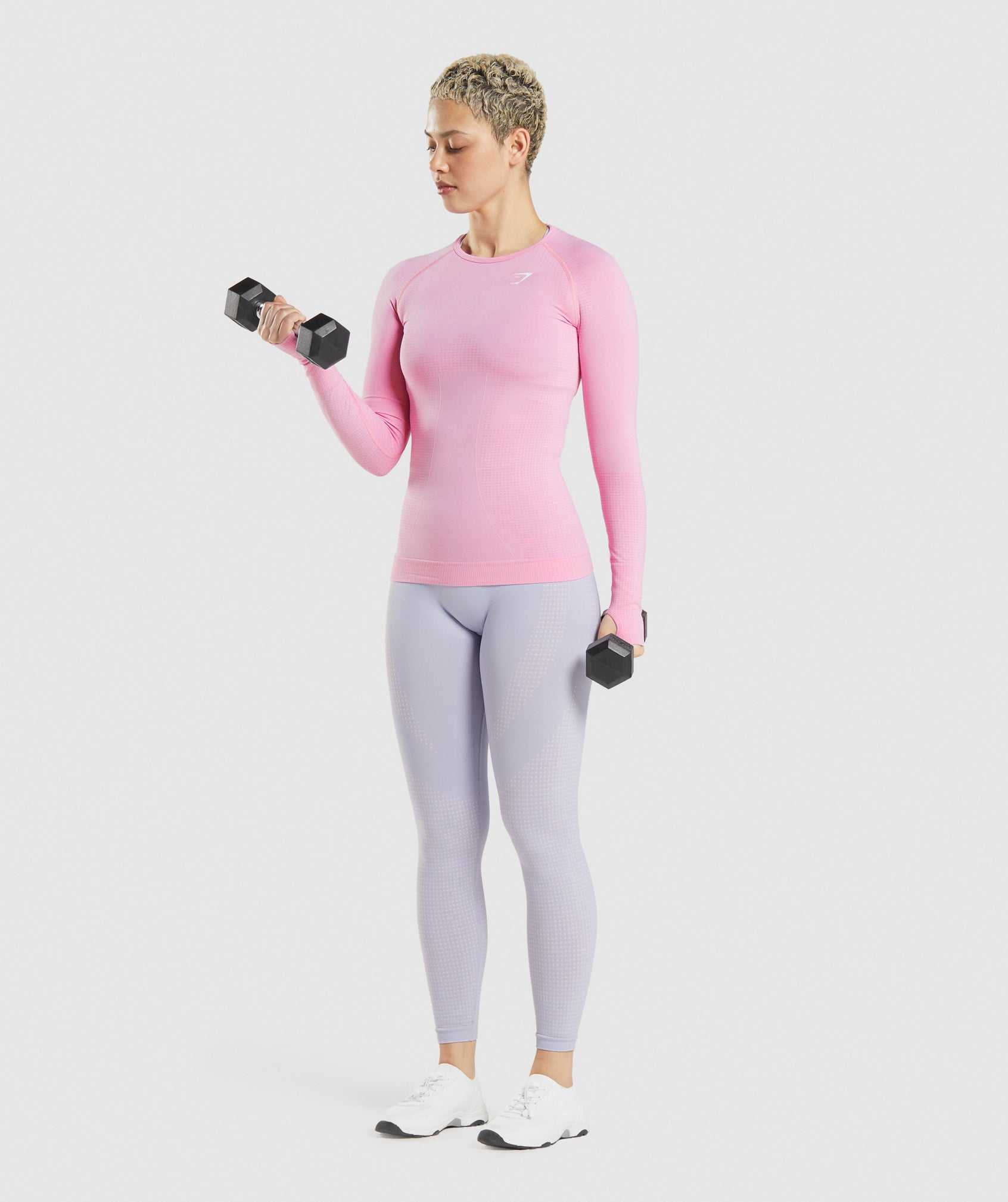 Gymshark Vital Seamless 2.0 Long Sleeve T-shirts Roze | OPHY69752