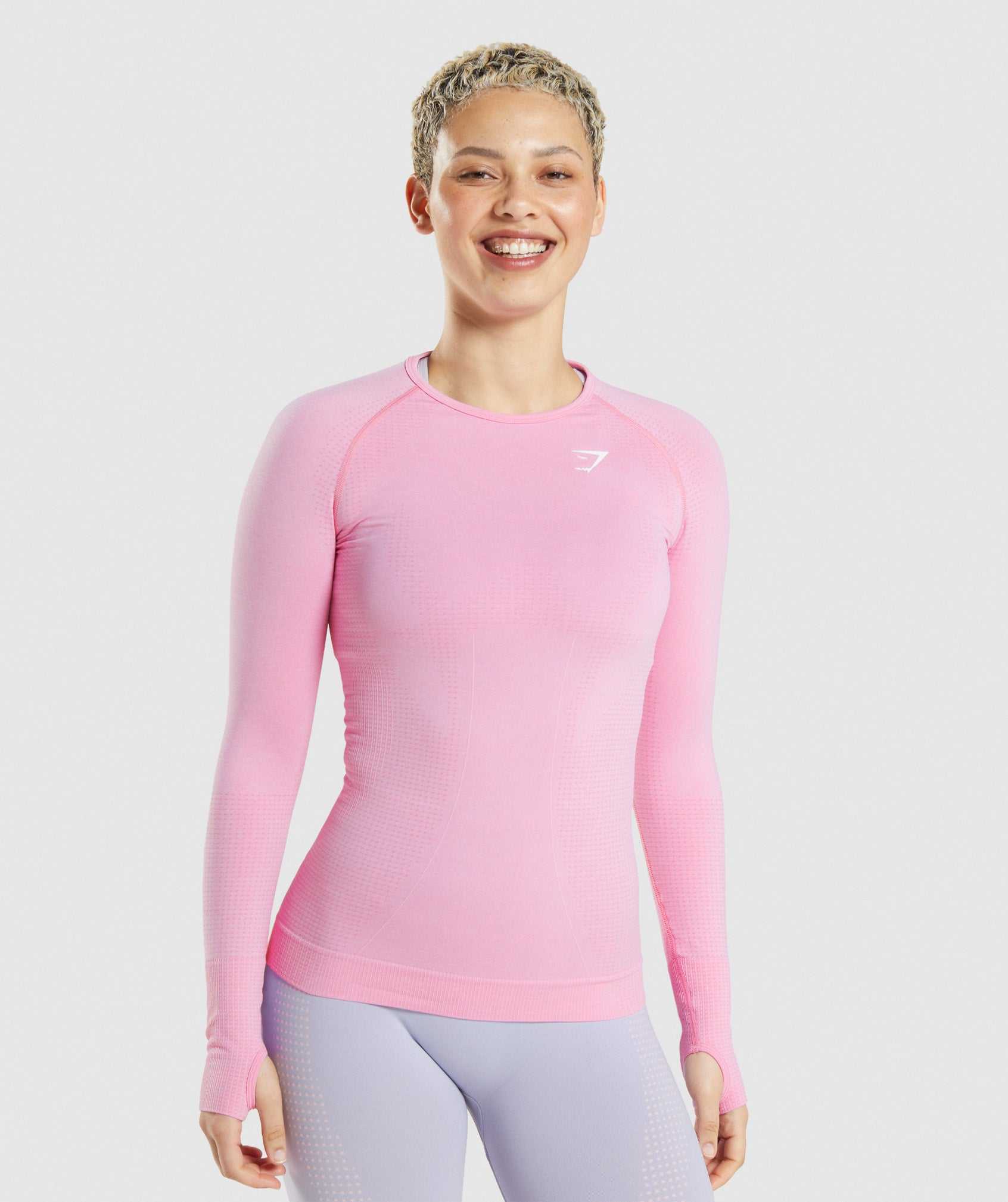 Gymshark Vital Seamless 2.0 Long Sleeve T-shirts Roze | OPHY69752