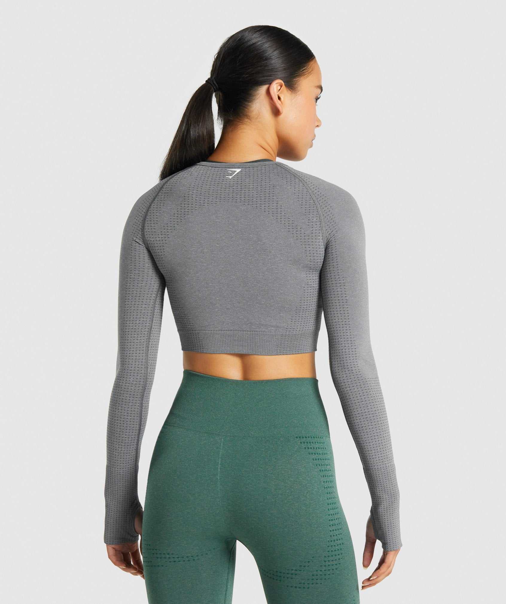 Gymshark Vital Seamless 2.0 Long Sleeve Crop Topjes Grijs | PSOE57610