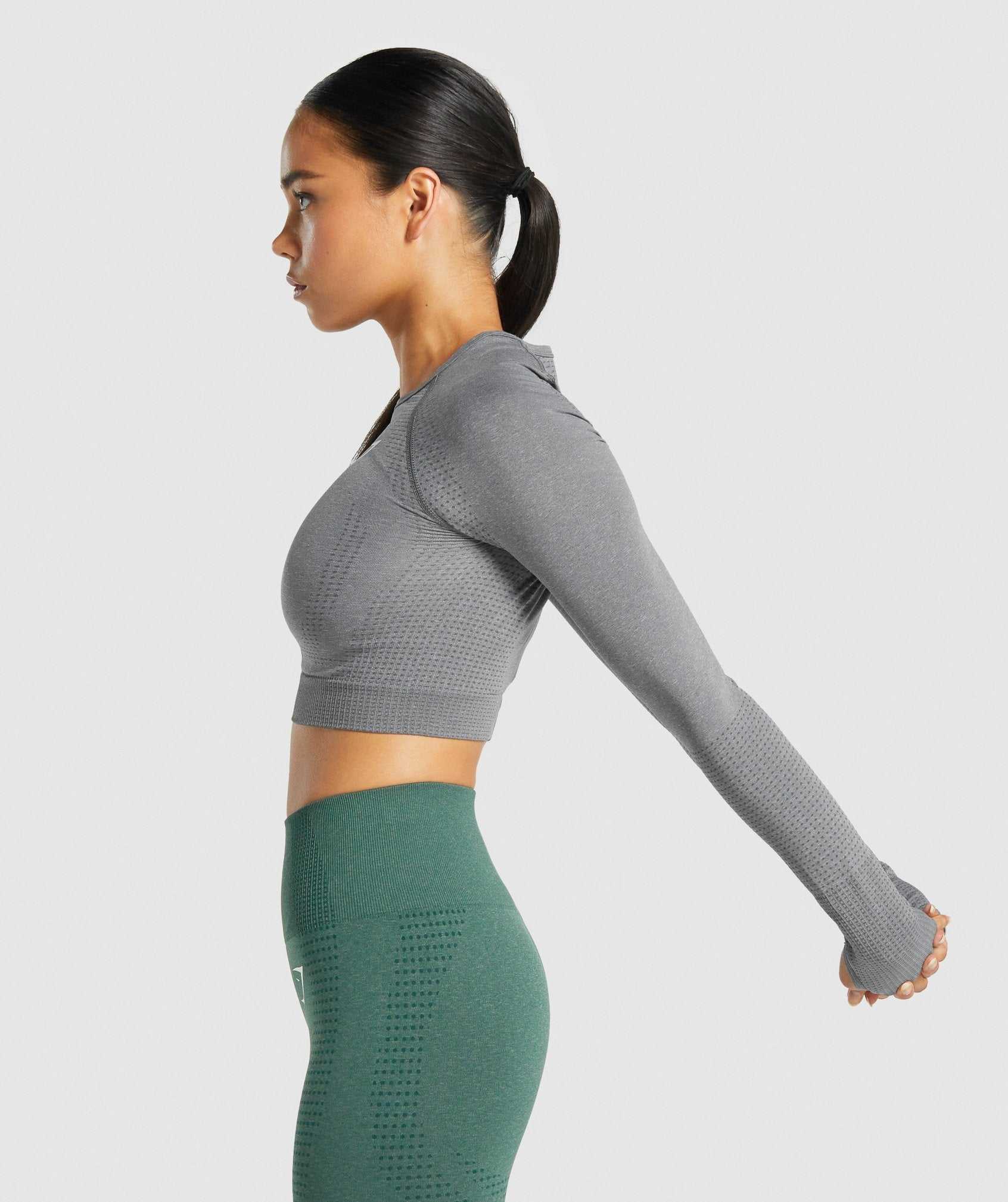 Gymshark Vital Seamless 2.0 Long Sleeve Crop Topjes Grijs | PSOE57610