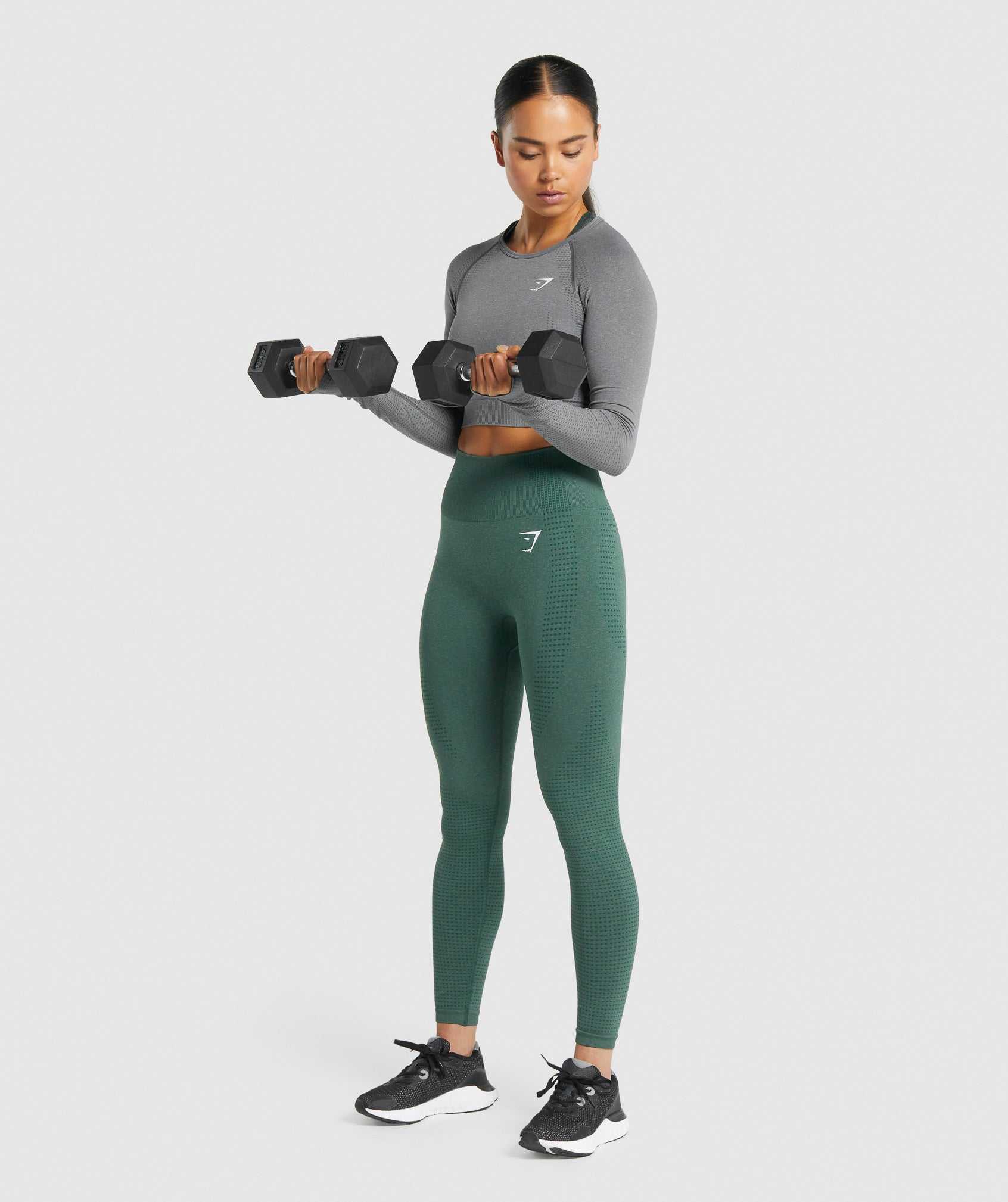 Gymshark Vital Seamless 2.0 Long Sleeve Crop Topjes Grijs | PSOE57610