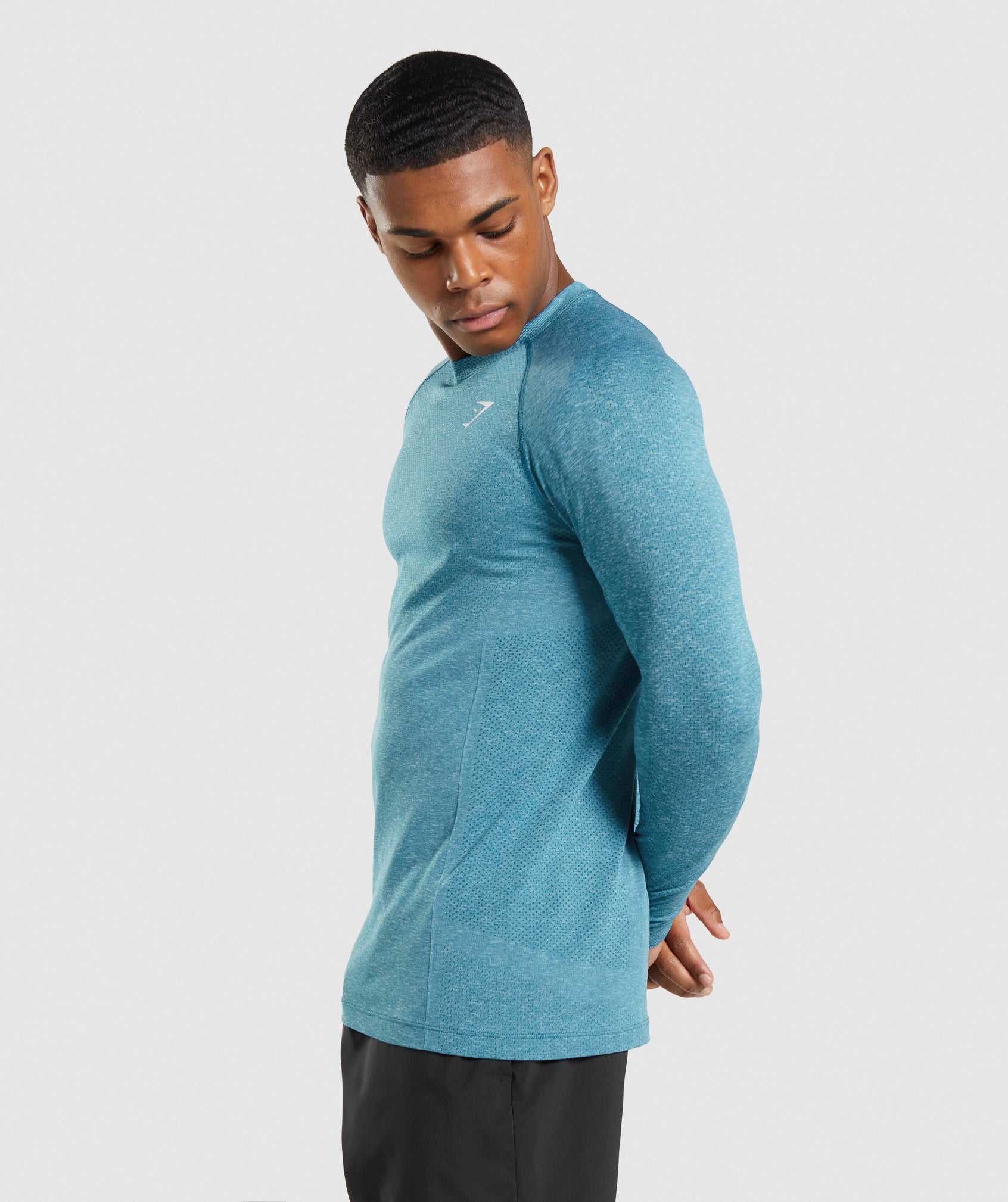 Gymshark Vital Seamless Light Long Sleeve T-shirts Turquoise | LIOK96814