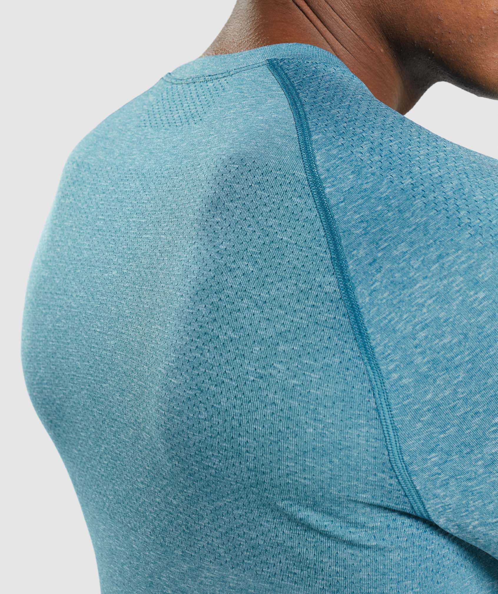 Gymshark Vital Seamless Light Long Sleeve T-shirts Turquoise | LIOK96814