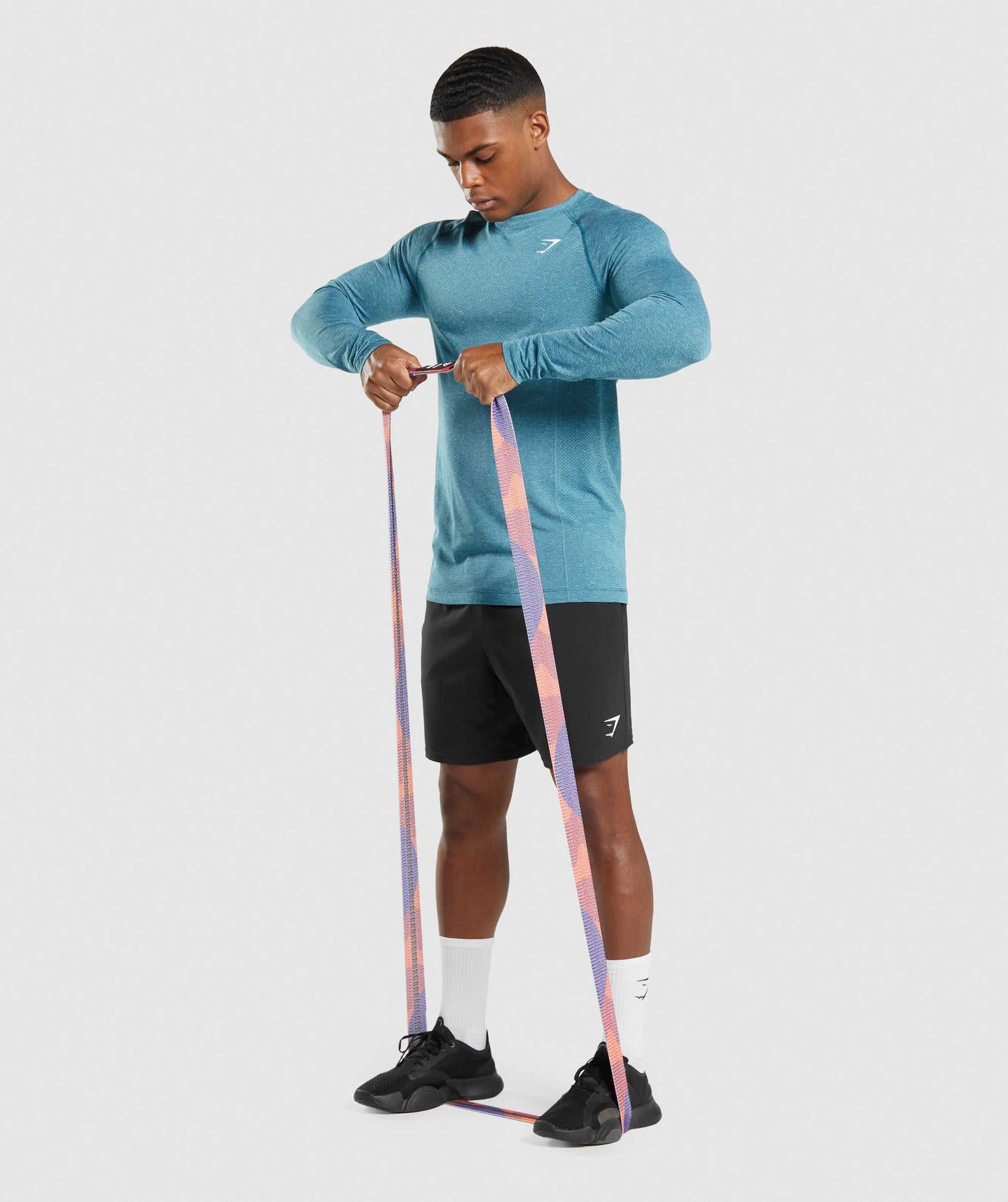 Gymshark Vital Seamless Light Long Sleeve T-shirts Turquoise | LIOK96814