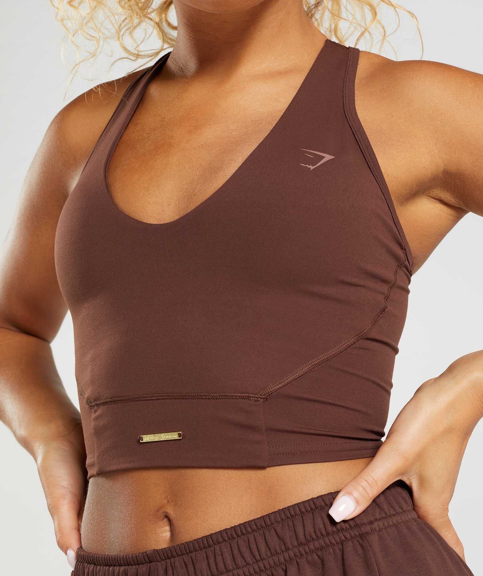 Gymshark Whitney Crop Tanktop Bruin | KNJE03987