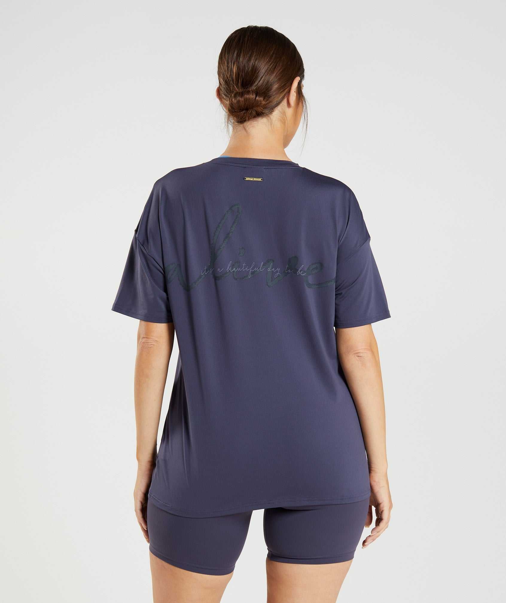 Gymshark Whitney Oversized T-shirts Indigo Donkerblauw | YBPJ52918