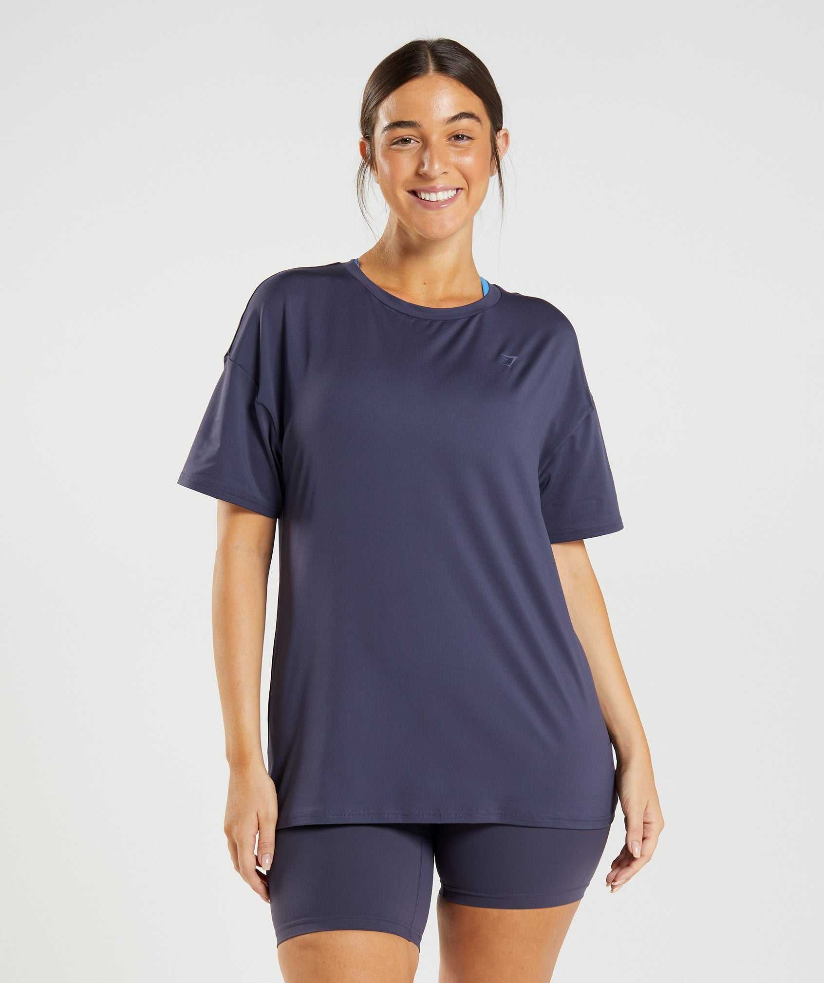 Gymshark Whitney Oversized T-shirts Indigo Donkerblauw | YBPJ52918