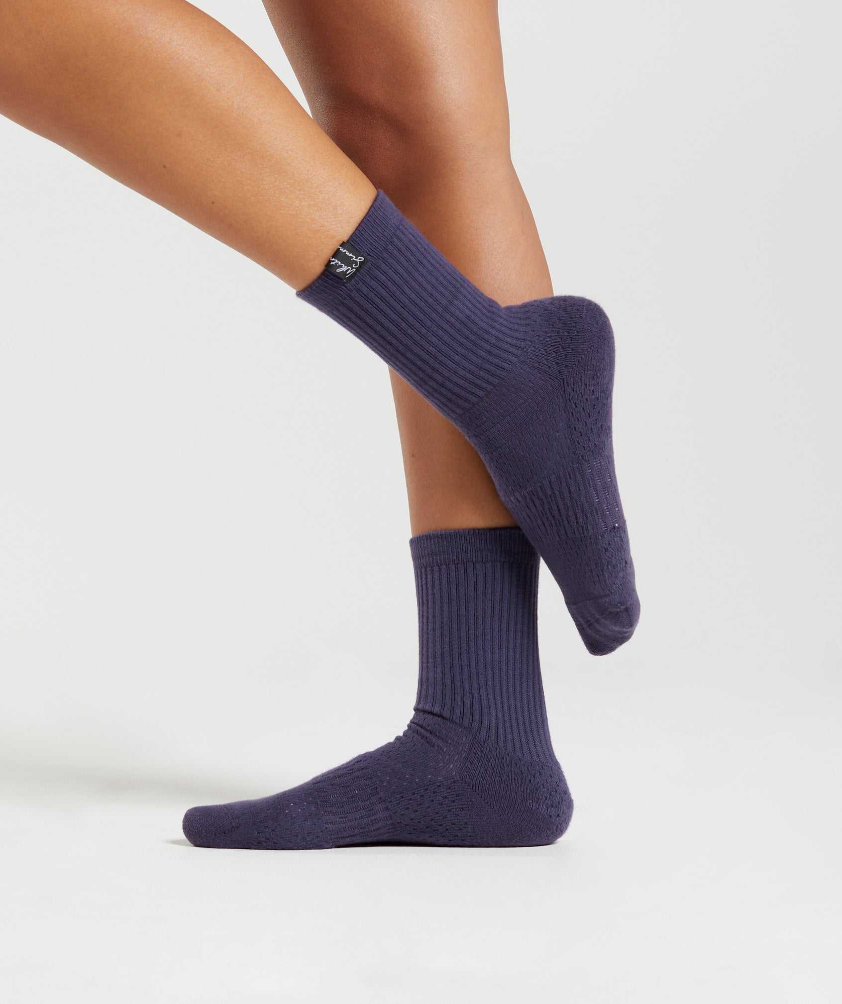 Gymshark Whitney Tab Crew Socks 1pk Accessoires Indigo Donkerblauw | IJSP21467