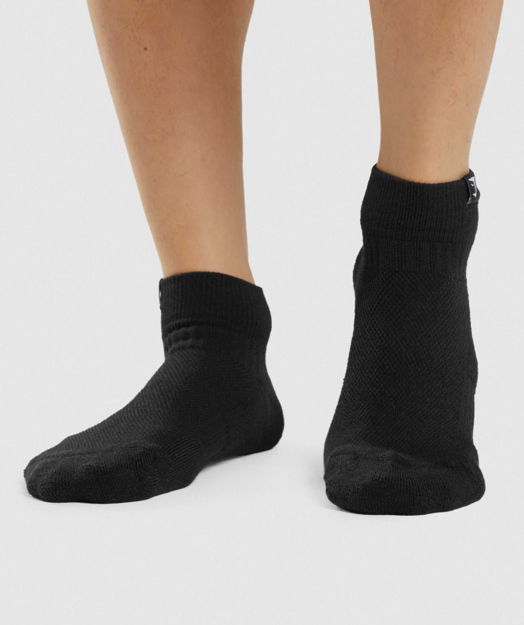 Gymshark Woven Tab Sneaker Socks 3pk Accessoires Zwart | JIPW92540